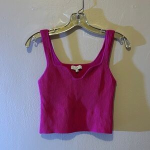 NSR Fuchsia Ribbed Tank Top